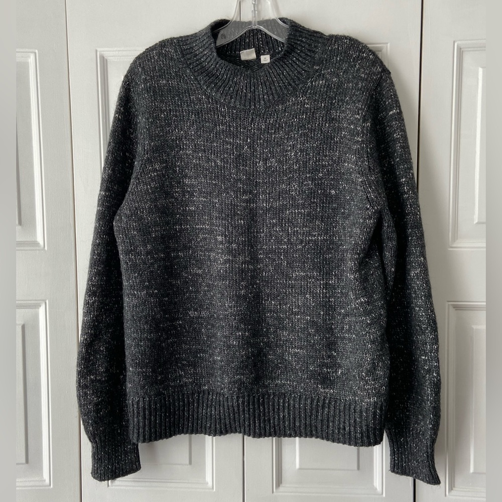 GAP, Mock Neck Sweater, Black Heather, Size XL